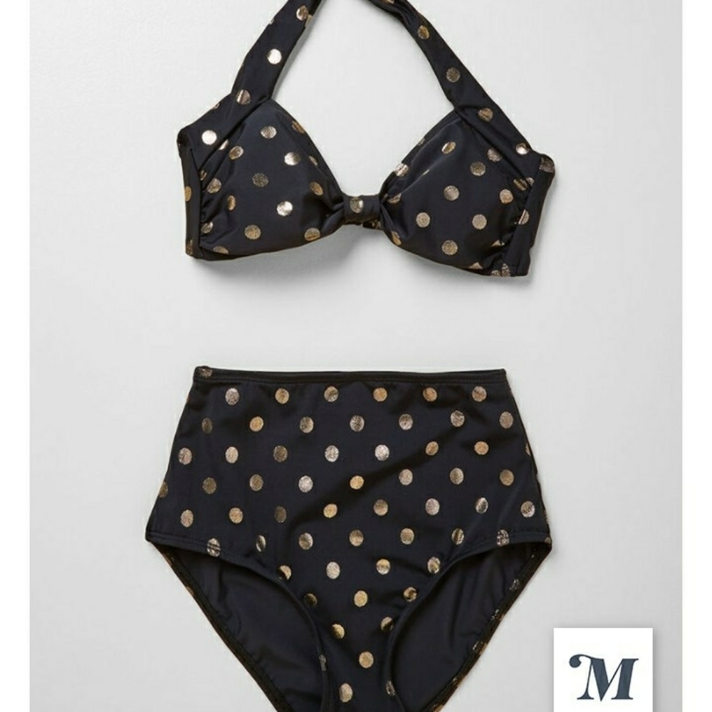 Esther Williams Black Gold Swimsuit Top